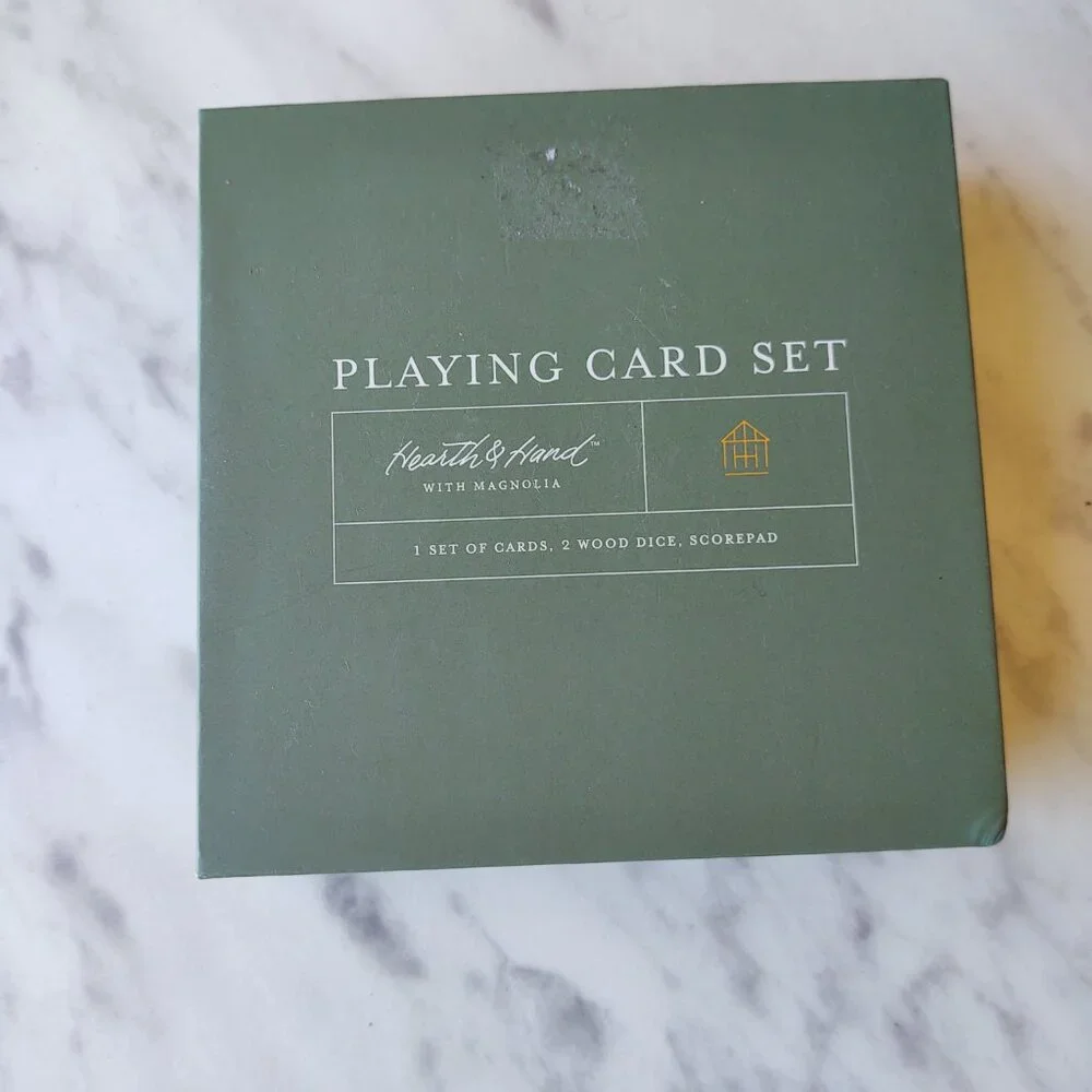 HEARTH & HAND WITH MAGNOLIA GREEN PLAID PLAYING CARD SET